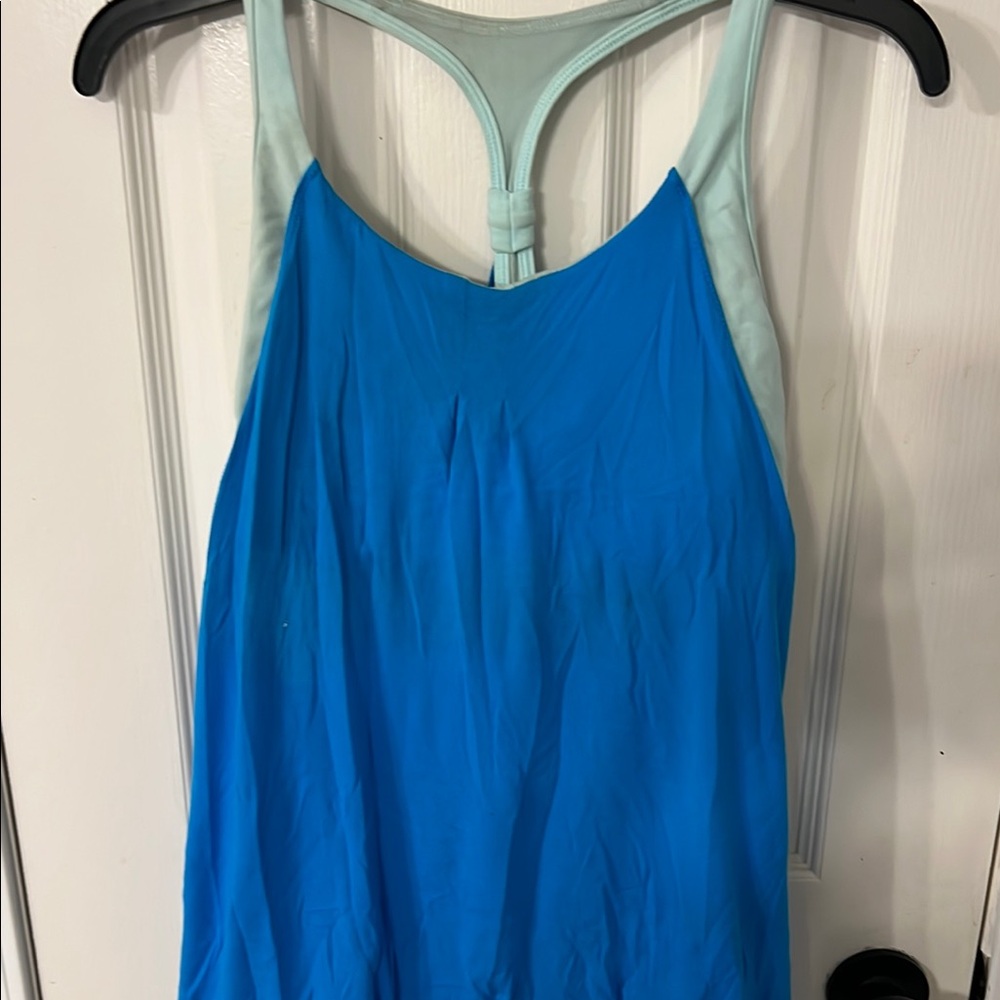 Lululemon Athletica Blue and Light Green Tank Top